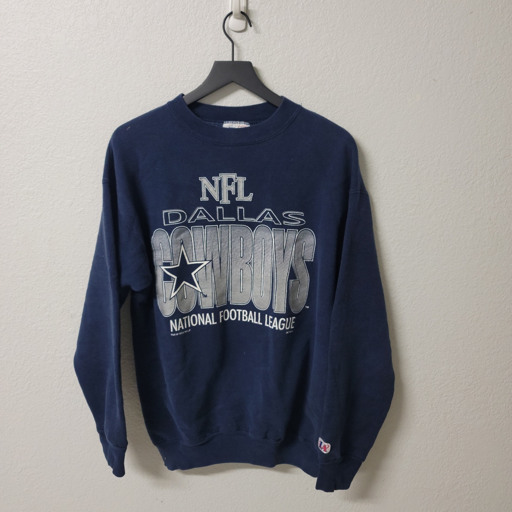 Vintage 90s Logo Athletic Navy Blue Dallas Cowboys Sweatshirt Men's Medium